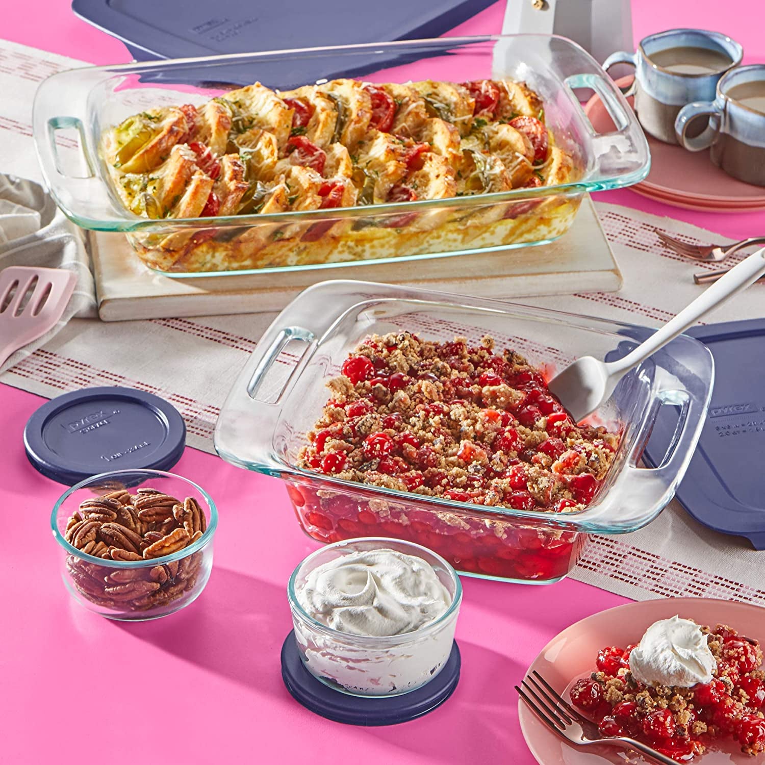 Easy Grab 8-Piece Glass Bakeware and Food Storage Set