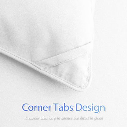 Queen Size Comforter Duvet Insert - All Season White Quilted down Alternative Bedding Comforter with Corner Tabs - Winter Summer Fluffy Soft - Machine Washable