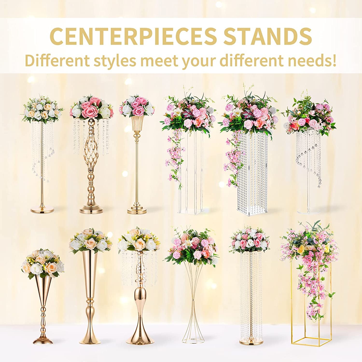 Flower Centerpieces for Wedding Tables: Pink & White Artificial Flower Ball Arrangement for Weddings Party - 2 Pcs Fake Floral Rose for Birthday Bridal Shower Decorations