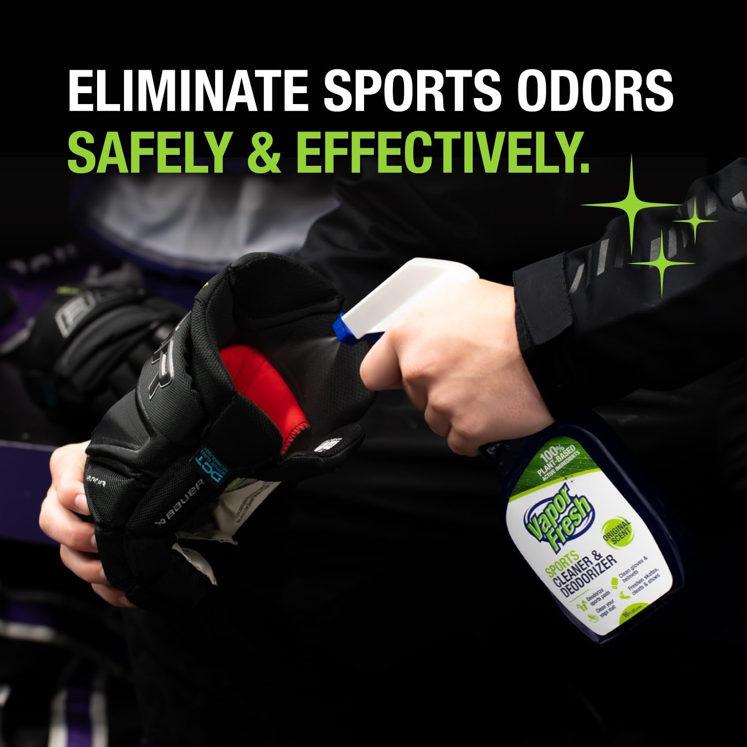 Sports Cleaner and Deodorizer - for Boxing Gloves, Sports Pads, Helmets, Gym Bags, Gym Equipment and More - Naturally Powered by Plants, 16 Fl Oz (1-Pack)