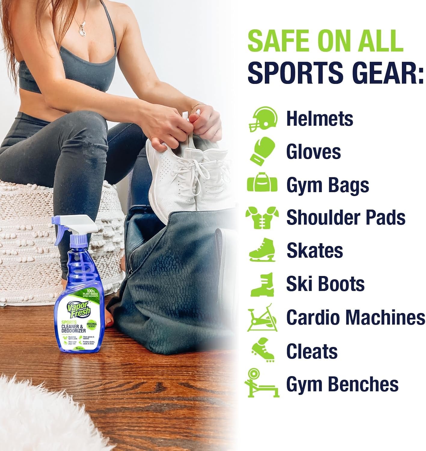 Sports Cleaner and Deodorizer - for Boxing Gloves, Sports Pads, Helmets, Gym Bags, Gym Equipment and More - Naturally Powered by Plants, 16 Fl Oz (1-Pack)