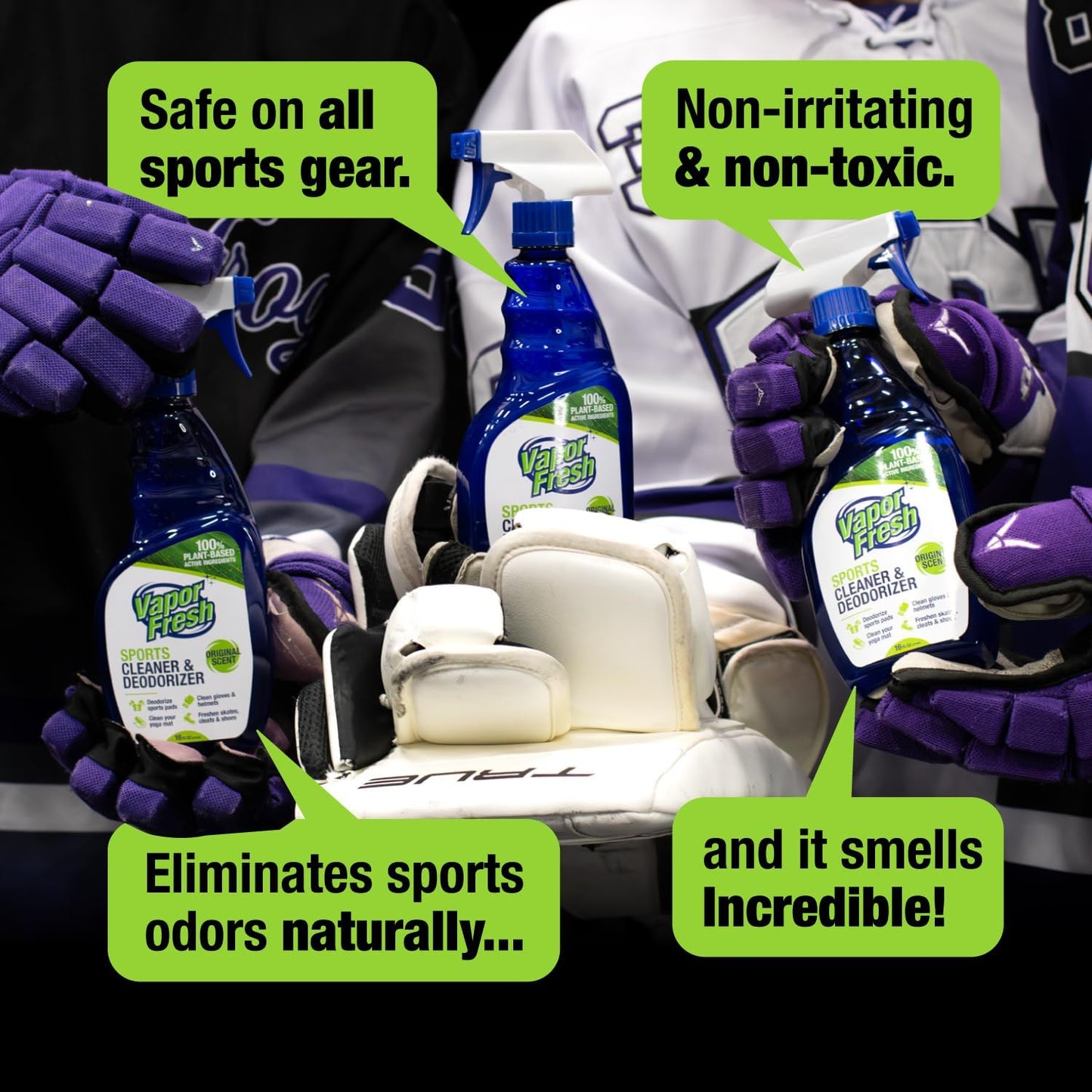 Sports Cleaner and Deodorizer - for Boxing Gloves, Sports Pads, Helmets, Gym Bags, Gym Equipment and More - Naturally Powered by Plants, 16 Fl Oz (1-Pack)