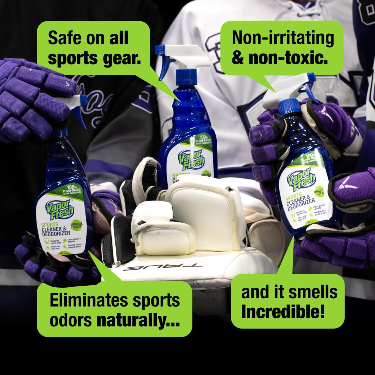 Sports Cleaner and Deodorizer - for Boxing Gloves, Sports Pads, Helmets, Gym Bags, Gym Equipment and More - Naturally Powered by Plants, 16 Fl Oz (1-Pack)