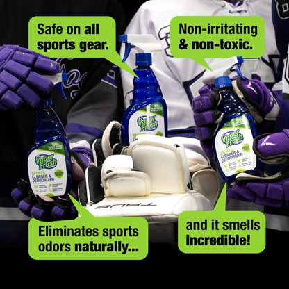 Sports Cleaner and Deodorizer - for Boxing Gloves, Sports Pads, Helmets, Gym Bags, Gym Equipment and More - Naturally Powered by Plants, 16 Fl Oz (1-Pack)