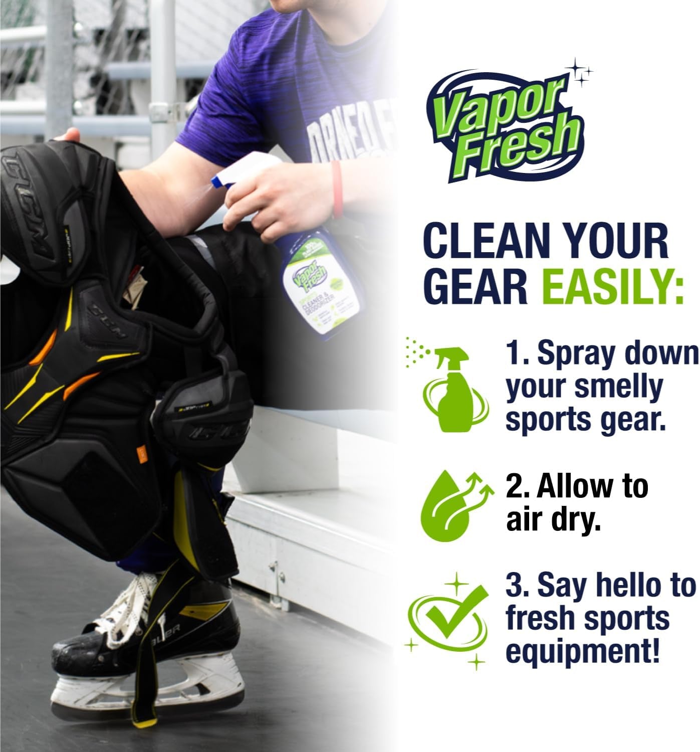 Sports Cleaner and Deodorizer - for Boxing Gloves, Sports Pads, Helmets, Gym Bags, Gym Equipment and More - Naturally Powered by Plants, 16 Fl Oz (1-Pack)