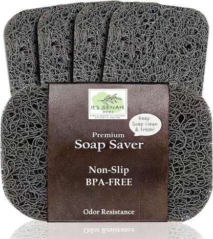 |4Pack| Keep Soap Clean & Fresh Bathroom Soap Dishes, Soap Saver Set | Eco-Friendly, Recyclable | Flexible & Durable Soap Lift | Bpa-Free, Non-Slip Bath Soap Holders